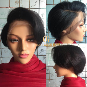 Pixie Wig lace short cut Wigs real Human Hair Wig