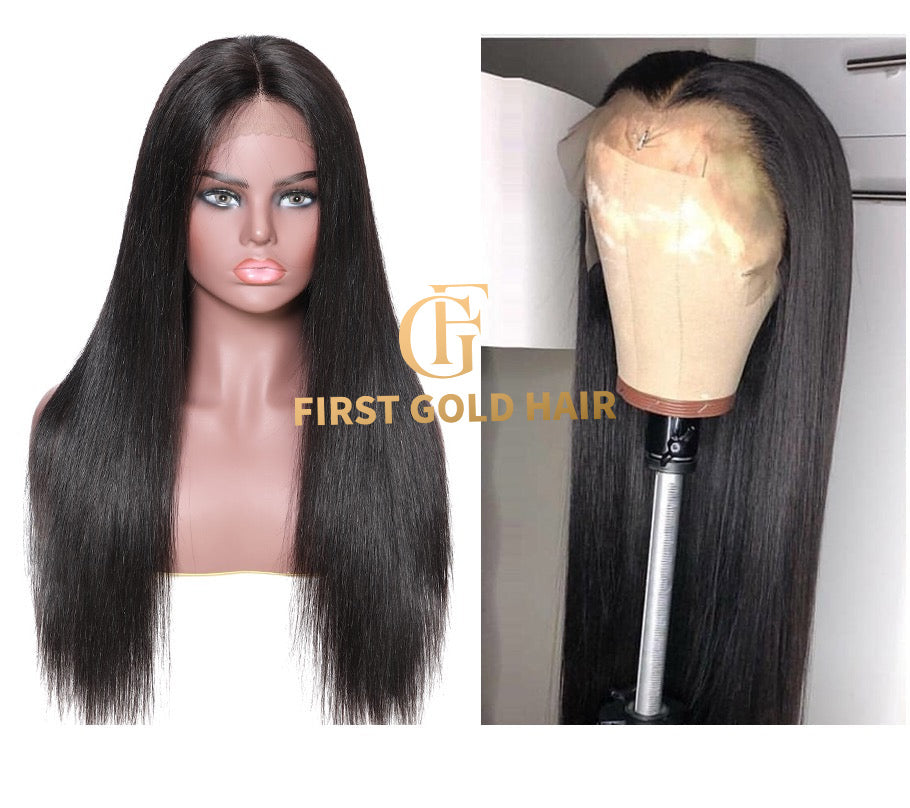 Natural Color Full  Front Lace 13x4  Straight Wigs 10-30 Inch Human Hair Wig