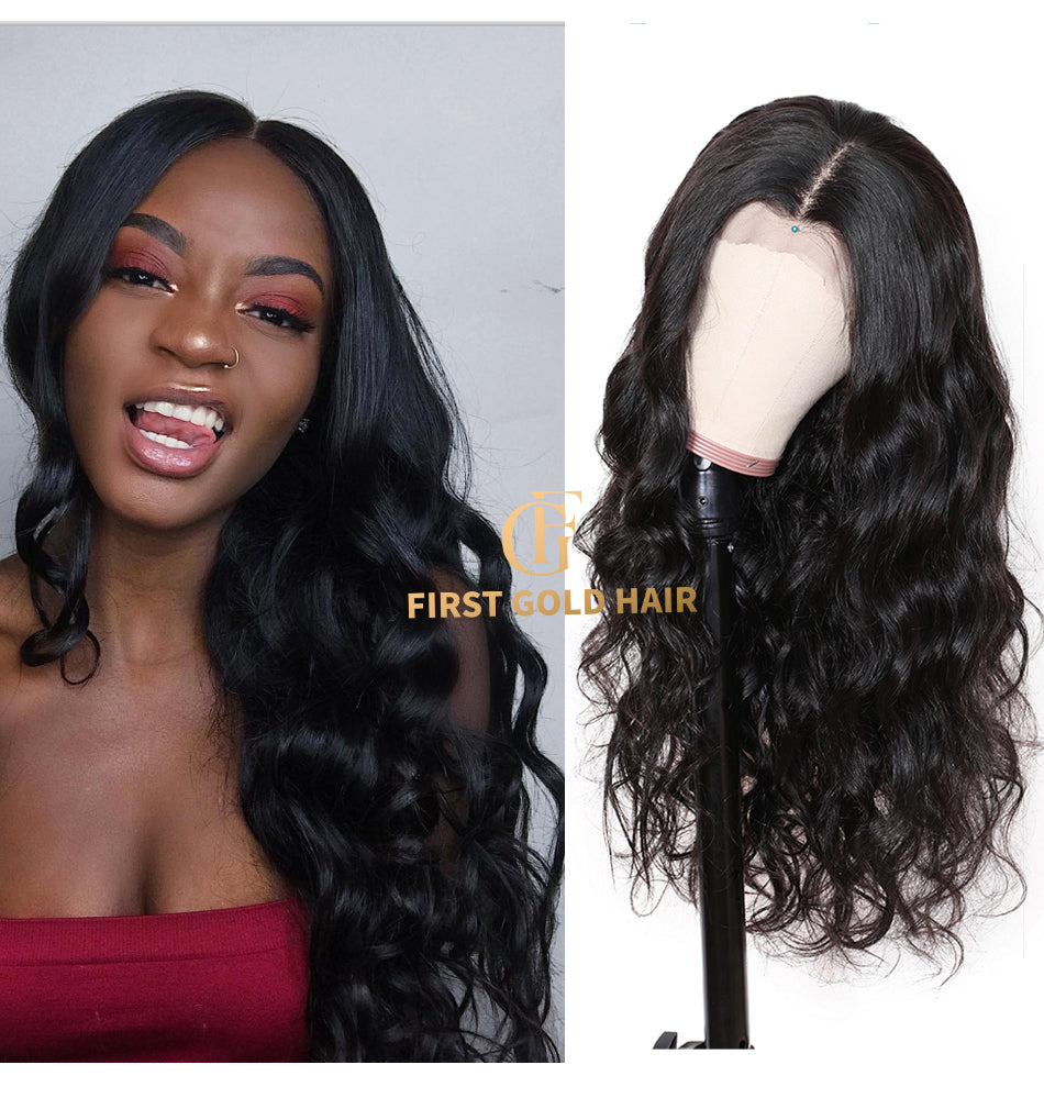 Natural Color Full Front Lace  13x4  Body Wave Wigs 10-30 Inch Human Hair Wig