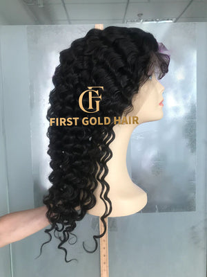 Natural Color Full Front Lace  13x4  Deep Wave Wigs 10-30 Inch Human Hair Wig