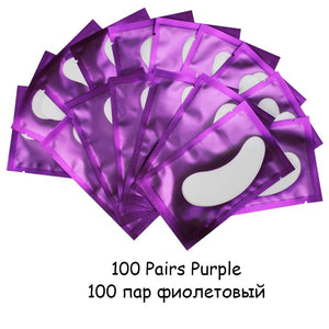 100pairs Eyelash Extension Paper Patches Grafted Eye Stickers 7 Color Eyelash Under Eye Pads Eye Paper Patches Tips Sticker