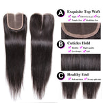 Straight Bundle Deal 3 Bundles With one 4*4 Closure 100% virgin Human Hair