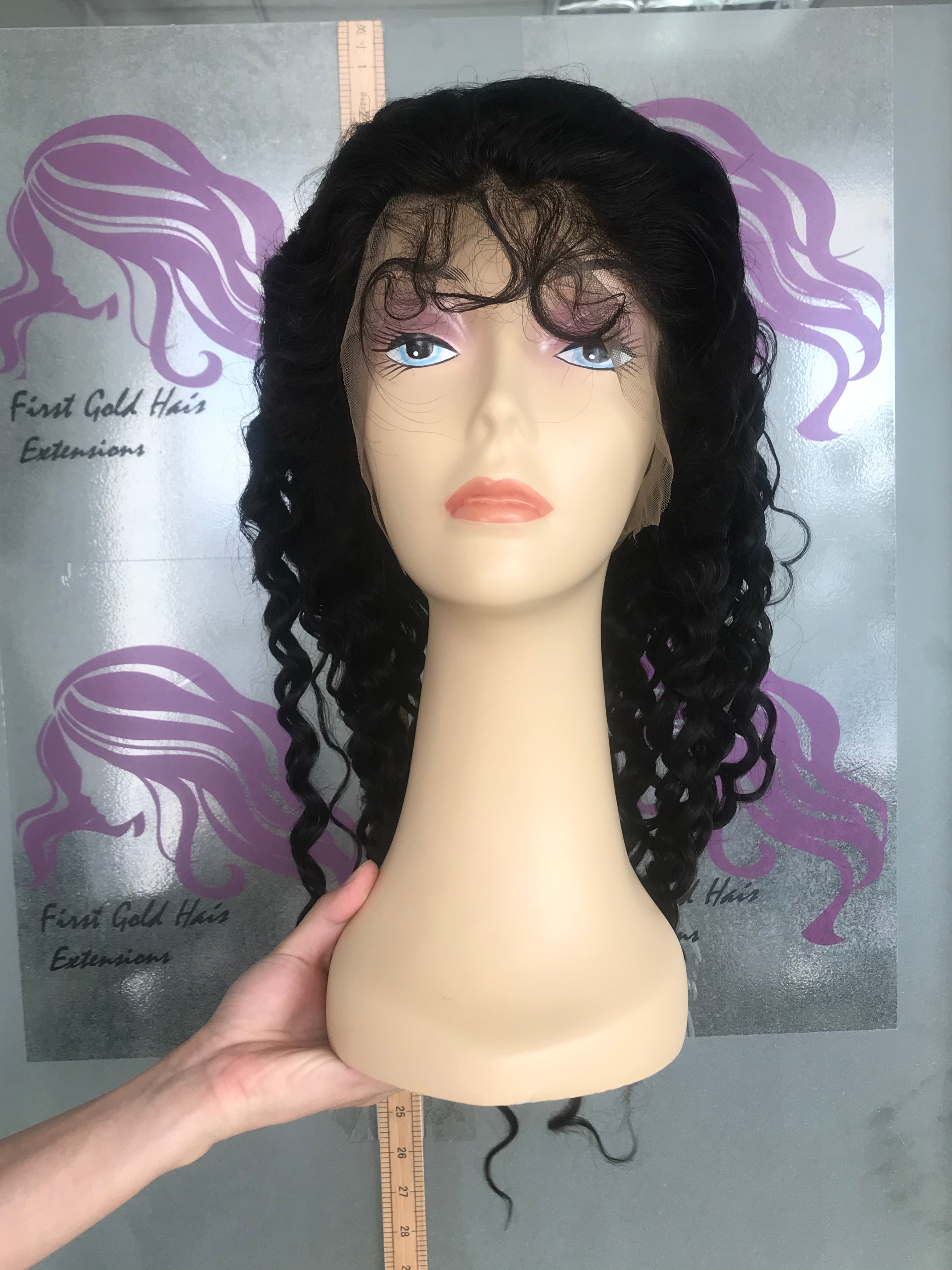 Natural Color Full Front Lace  13x4  Deep Wave Wigs 10-30 Inch Human Hair Wig