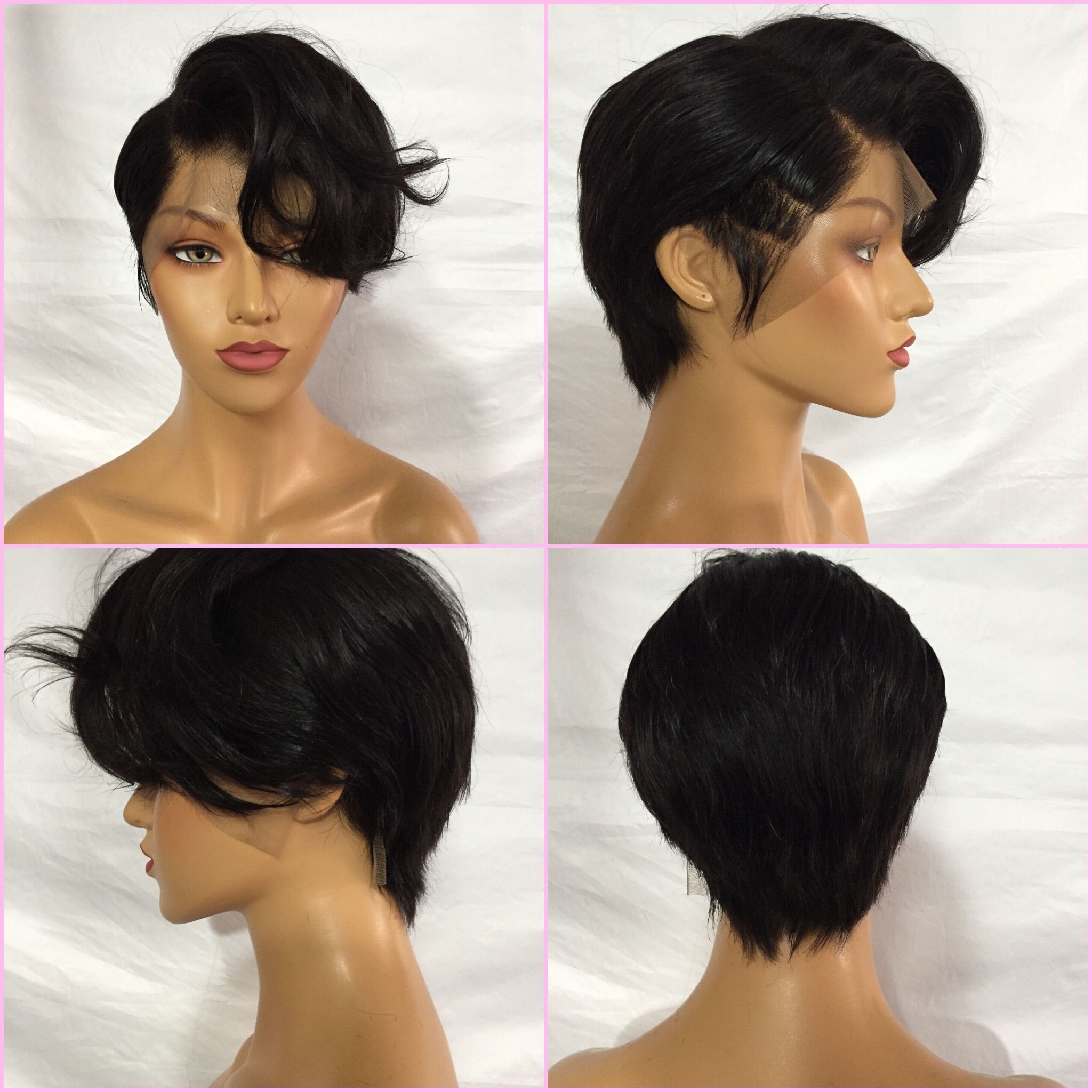 Pixie Wig lace short cut Wigs real Human Hair Wig