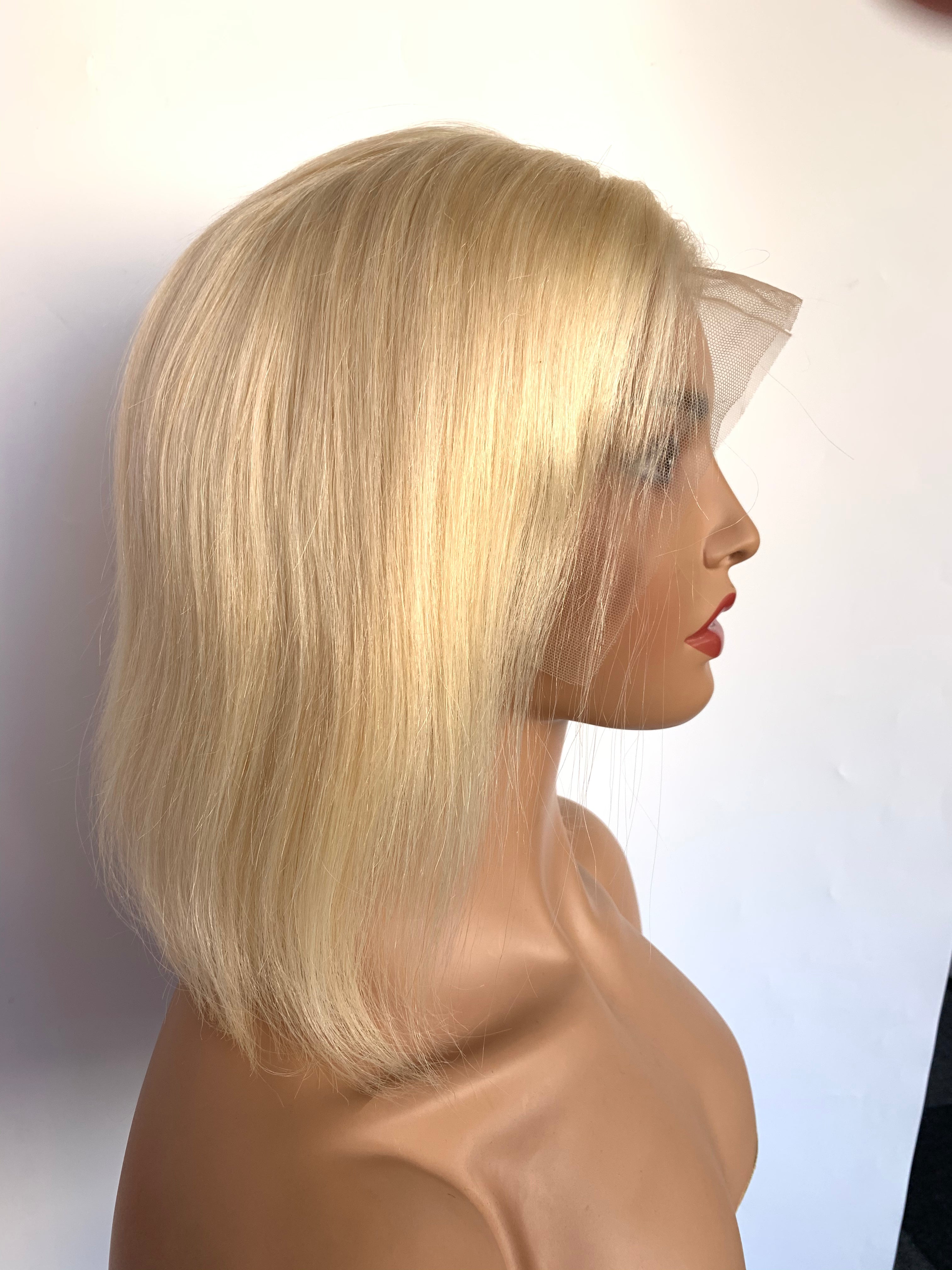 613 Blonde BOB Wig 10 to 14inch short cut Wigs real Human Hair Wig