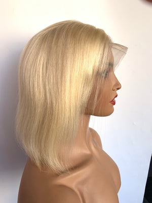 613 Blonde  BOB Wig 10 to 14inch short cut Wigs real Human Hair Wig